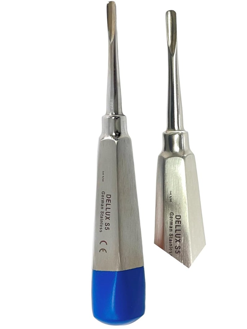 artlab -Dental Luxating Elevator Dental Root Elevators Straight Curved Tip-Periotome Luxating Elevator Apical Root Dental Elavators Extracting Extraction (Elevator STR 5MM Blue) - Image 3